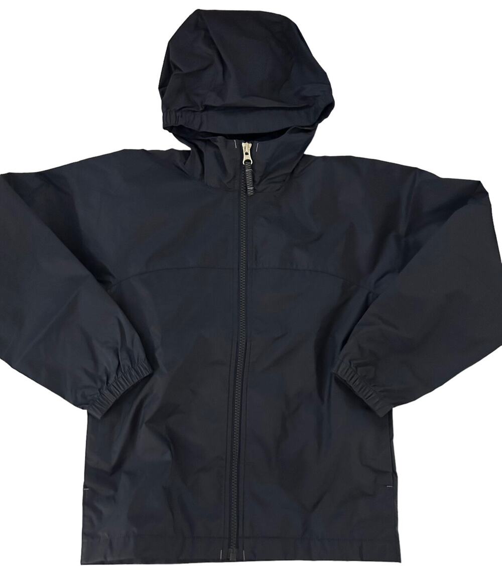 Lands End Navy Blue Hooded Zip Up Windbreaker size 5-6